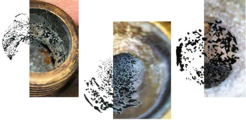 Drawing based research experiments that reveal the topography of the unpolished brass surface its oxidation and accumulated dust over time Busra Balaban
