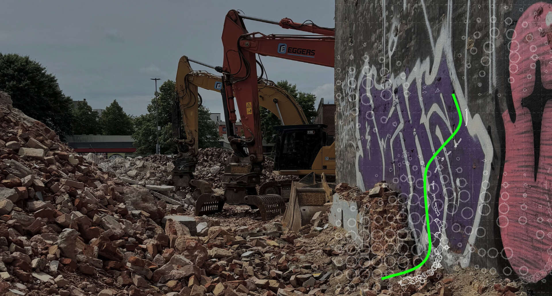Demolition site in Hamburg with brick based construction waste Doruk Kayali 2025