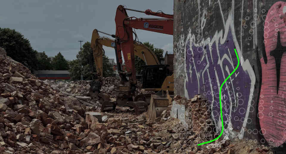 Demolition site in Hamburg with brick based construction waste Doruk Kayali 2025